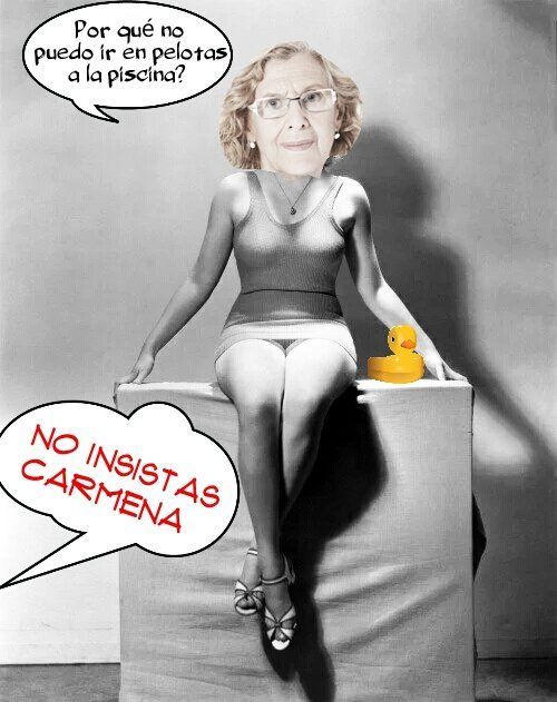 Podemos putea a Carmena. Veremos cuanto aguanta de alcaldesa. Ilustración de Linda Galmor