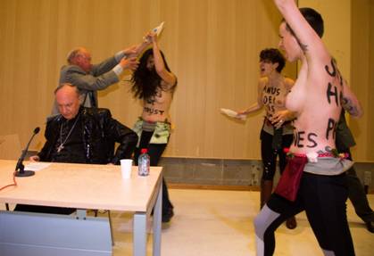 Activistas belgas del grupo feminista internacional Femen