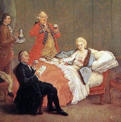 óleo de Pietro Longhi, do século XVIII. Por trás do sabor da bebida também usada no tratamento de doenças, estava a arte dos mestres chocolateiros