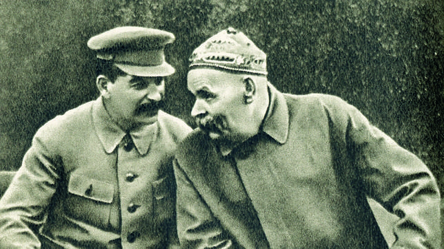 Stalin junto al escritor Máximo Gorki
