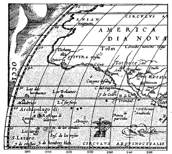 "America sive India Nova" (América o Nuevas Indias) 1613. Michael Mercator (1567-1614)