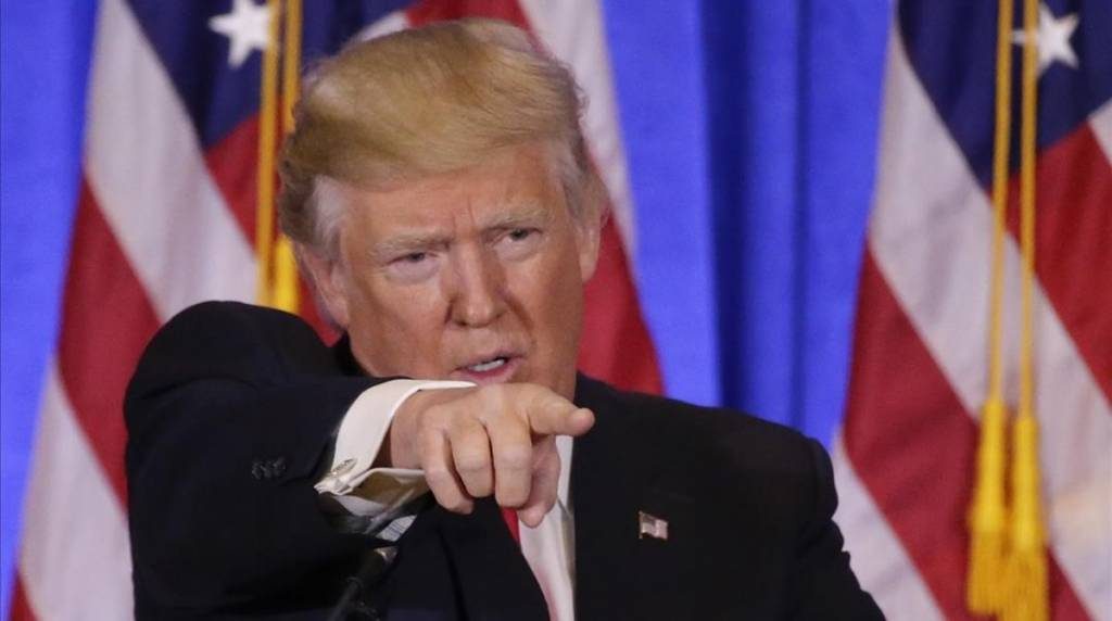 Donald Trump durante su ya famosa rueda de prensa