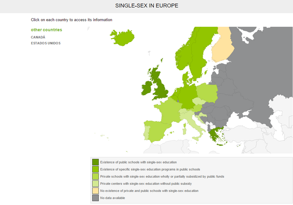 El único país europeo donde NO existen colegios con educación diferenciada es Finlandia.