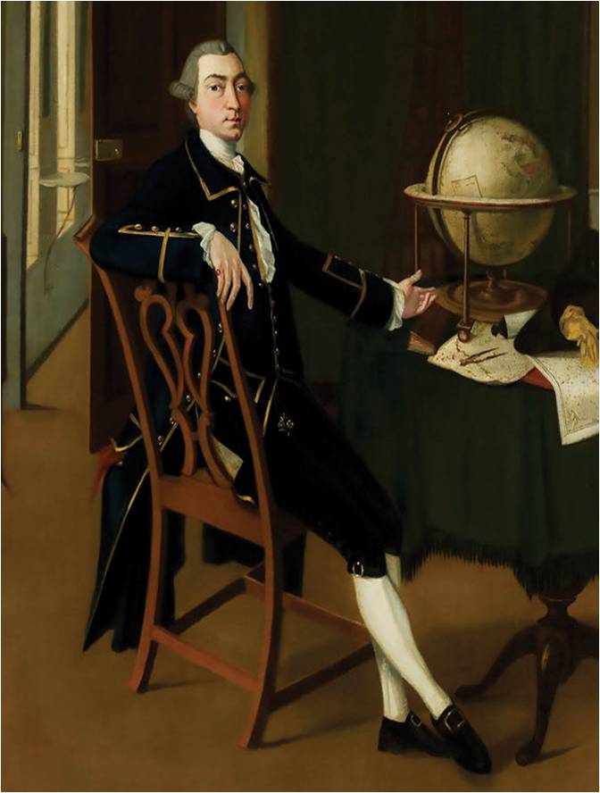 Retrato del geógrafo y botánico escocés Alexander Dalrymple en el Museo Nacional de Escocia.