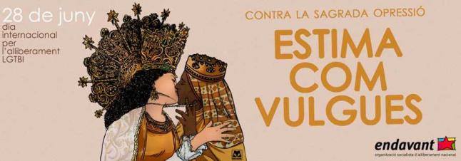 pagar con DINERO PUBLICO la propaganda con dos Virgenes morreandose