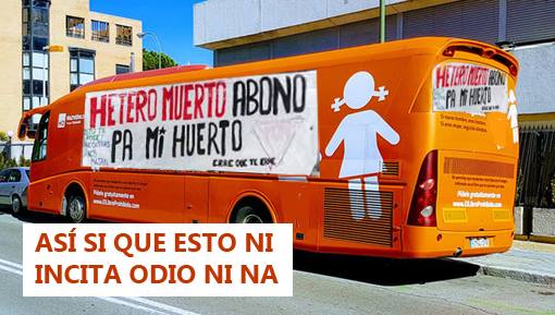 El famoso autobús es ya la metáfora perfecta del autobús del odio.Imagen de Agustín Muro