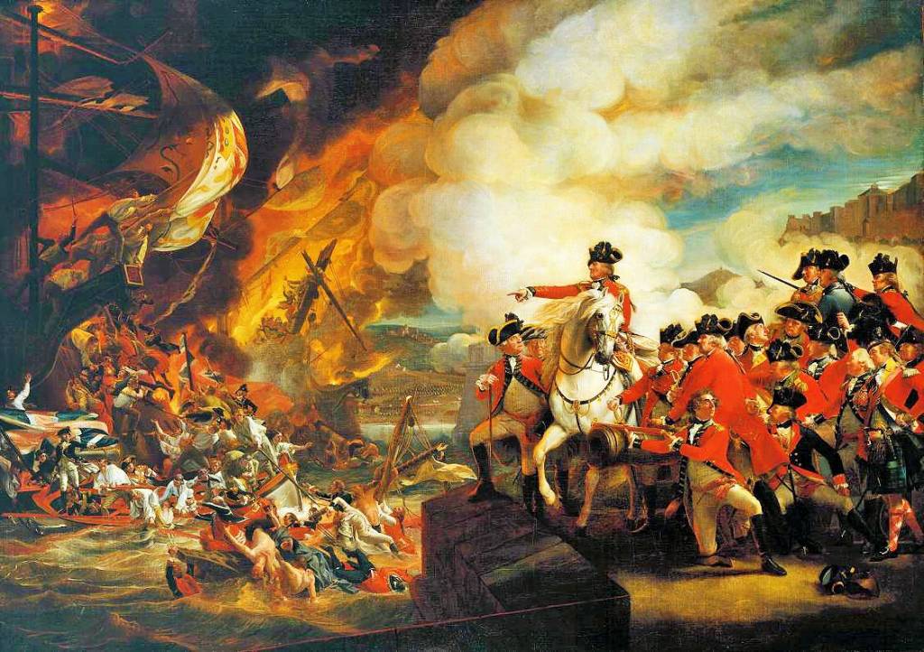 La tragedia de las baterías flotantes en el sitio de Gibraltar Óleo de John Singleton Copley