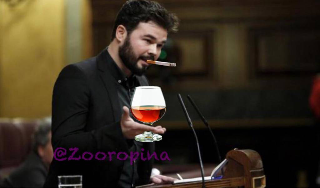 Rufián en el Parlamento. Ilustración de Zooropina