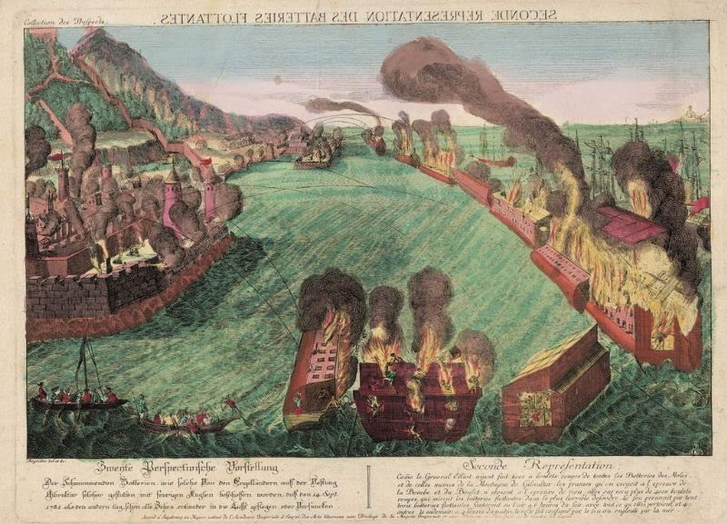 Sitio de Gibraltar 1781. Baterías flotantes
