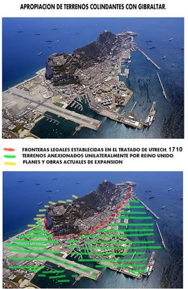 apropiacón de terrenos colindantes con Gibraltar
