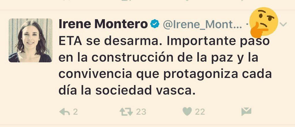 Los populistas que reciben a gentuza que va pegando palizas, se atreven a hablar de de los artesanos de la paz y la convivencia que no respeta a nuestros muertos