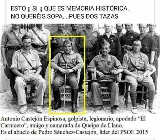 Pedro Sánchez genéticamente es nieto de un general de Franco