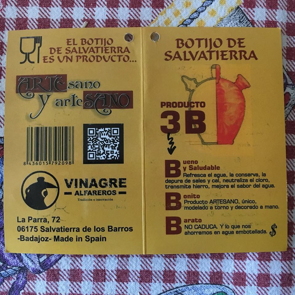 Manual de instrucciones del botijo de Salvatierra