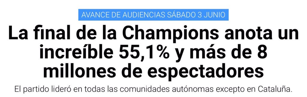 Audiencias de 12ª Champios