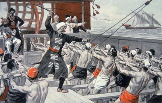 la mayoría de los esclavos los obtenían atacando barcos