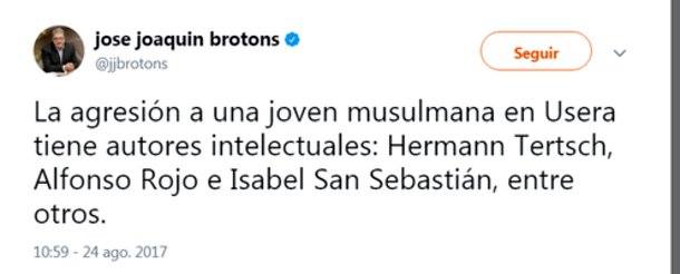 El miserable mensaje en Twitter de Brotons