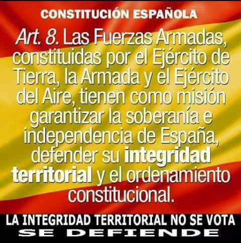 El art. 8 de la Constitución. la intervención de las Fuerzas Armadas
