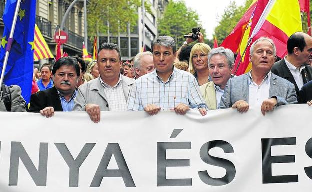 Policarpo Sánchez en la manifestación de Barcelona