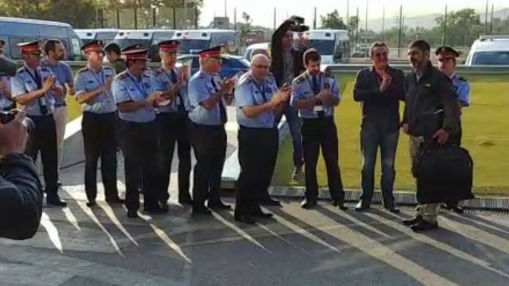 Trapero a la llegada al complejo central en Sabadell (Barcelona)