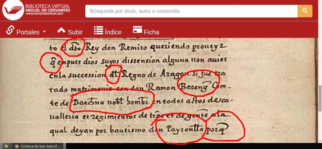 el papel amarillea mucho, hay manchas y su textura es mas basta, la caligrafía es casi medieval