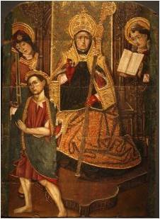 Tabla de San Martin Lascuarre. La Pintura sobre tabla de San Martín Obispo (siglo XV)