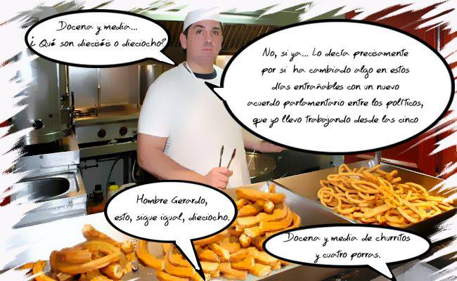 la docena y media de churros que en España ya suma dieciséis. Ilustración de Nacho Díaz