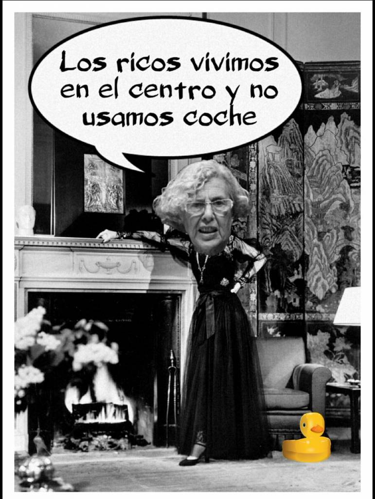 Puteo de Podemos - PSOE al tráfico rodado en Madrid. Ilustración de Linda Galmor