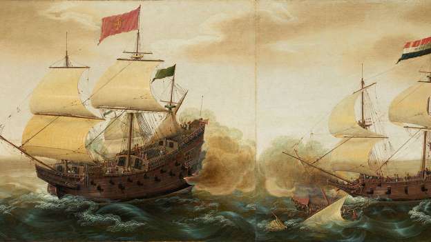 Galeones españoles contra galeones holandeses. (Cornelis Verbeeck)