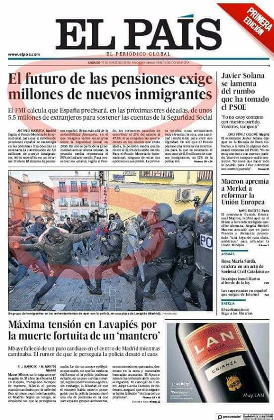 El País sábdo 17 de marzo 2018