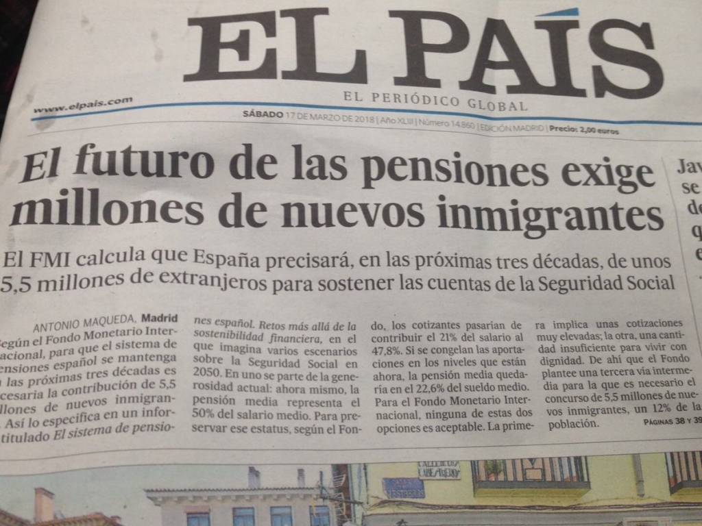 Titular de El País