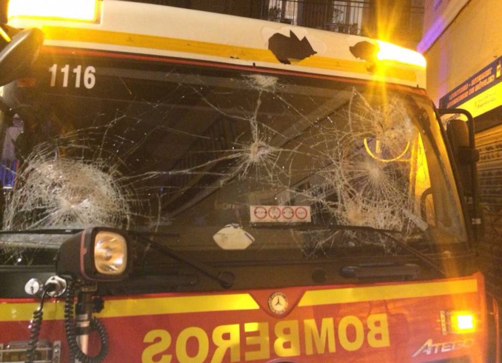 camión de bomberos en Lavapiés