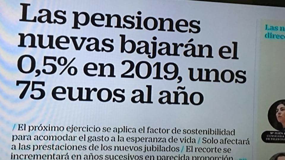 las pensiones bajarán en 2019