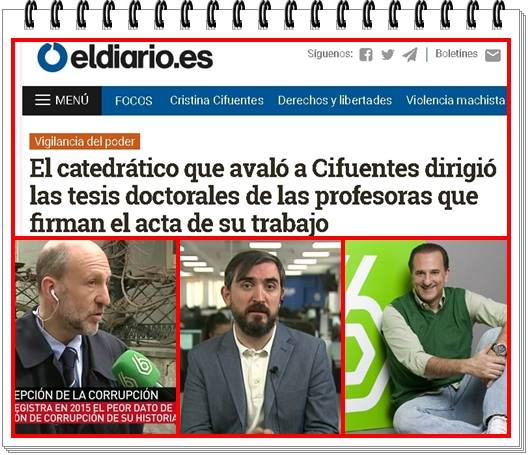 los profesores o profesoras que firmaron actas de másteres dirigidos por los catedráticos Manuel Villoria y José Miguel Contreras, formaban parte de su estrecho círculo