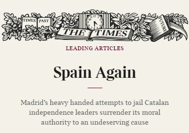 El Times ha publicado un editorial titulado "España otra vez"