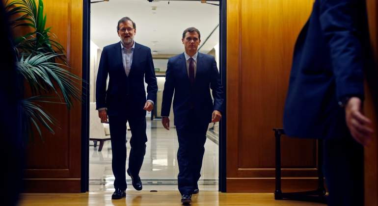 Albert Rivera junto a Mariano Rajoy