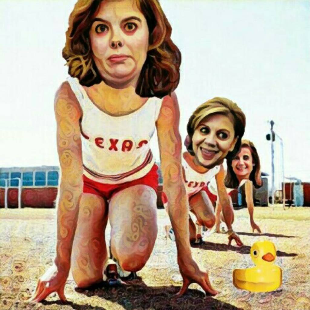 Carrera por la sustitución de Rajoy. Ilustración de Linda Galmor