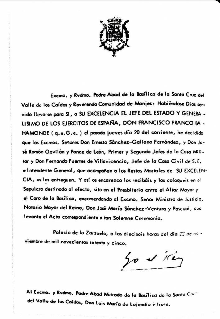 El único escrito del Rey Juan Carlos I firmado con el clásico Yo el Rey