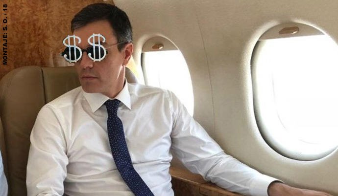 El avión oficial regresó a Castellón para recoger a Sánchez. Ilustración de Santi Orue
