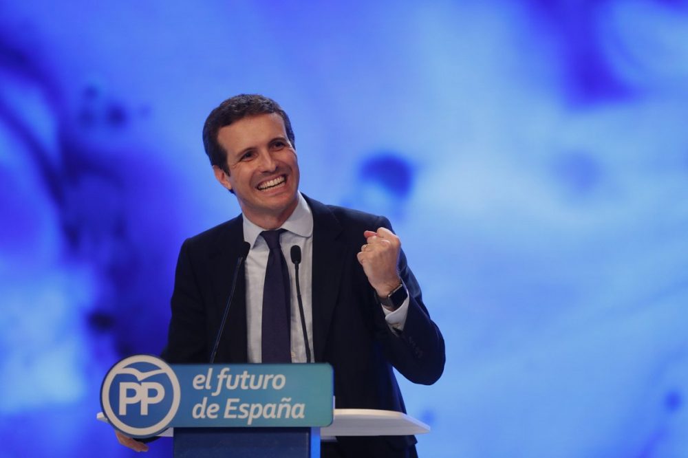 Pablo Casado en un momento de su discurso