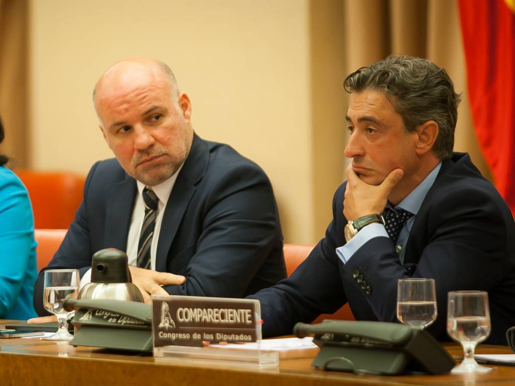 El portavoz de la Asociación de Jueces para la Democracia, Ignacio González y el portavoz de la AJFV, Raimundo Prado