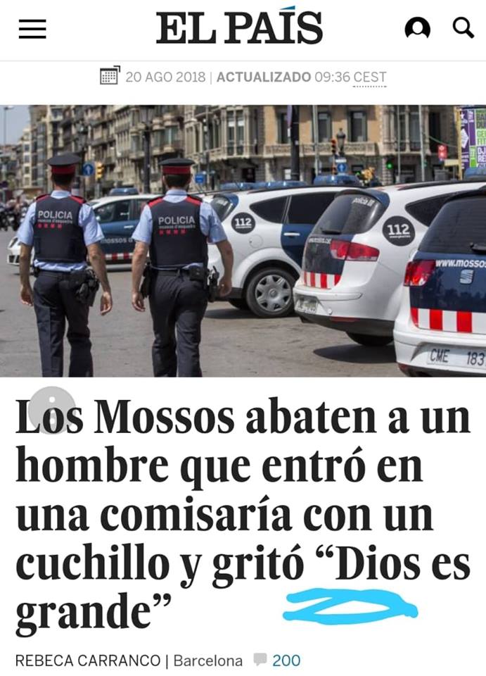 Mirad El País, cómo intenta hacer que los que creemos en Dios somos como los mahometanos