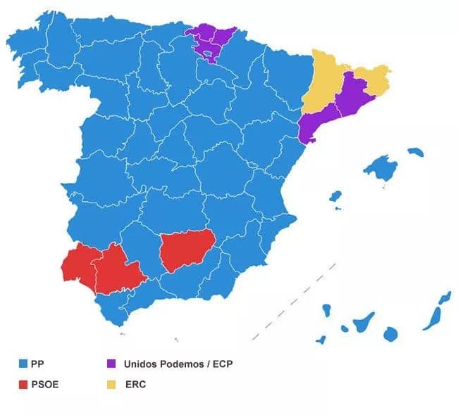El que ganó en tres provincias es el que está gobernando España a golpe de decretazo