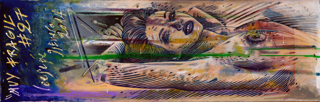 Ceesepe , pintura en cartón , 55,5 x 18 cms