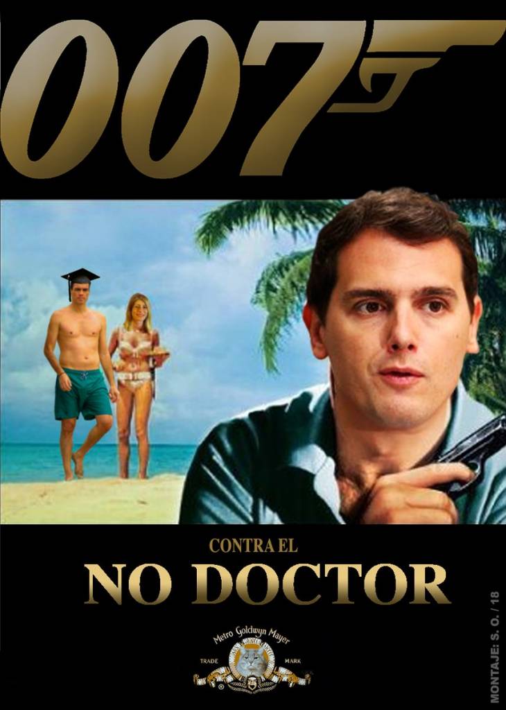 Pedro Sánchez anuncia que hará pública su tesis doctoral mañana en internet para atajar la crisis. Ilustración de Santi Orue