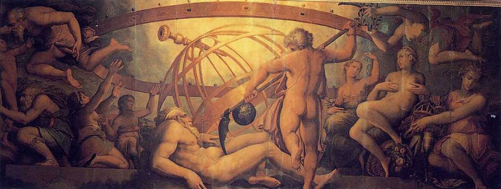 Cronos castrando a su padre Urano es una obra al fresco del pintor Giorgio Vasari, realizada en 1564, que se encuentra en la Sala di Cosimo, en el Palazzo Vecchio de Florencia, Italia.