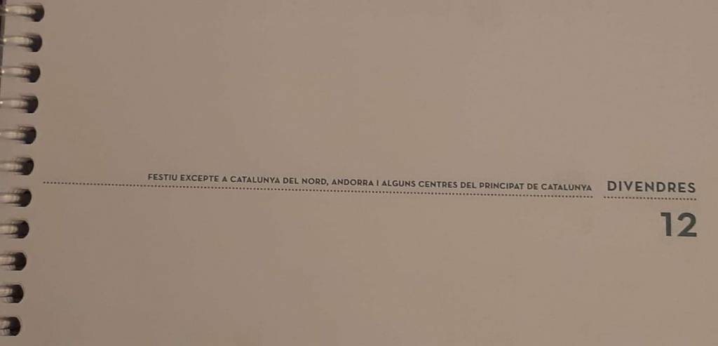 agenda escolar del instituto donde estudia el hijo de un amigo que vive en Barcelona