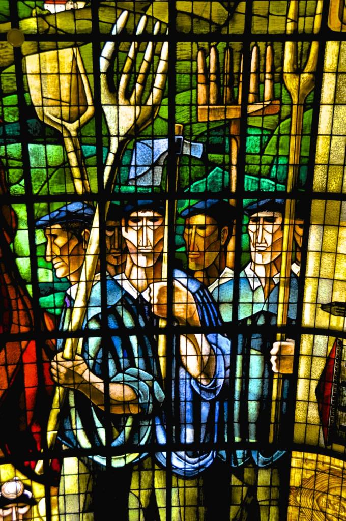 Detalle de la vidriera de la Casa de Juntas de Guernica