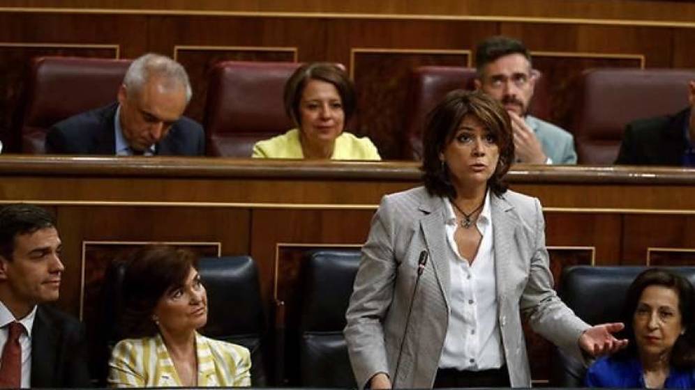 La ministra de Justicia desde su escaño anuncia hoy la traición a España
