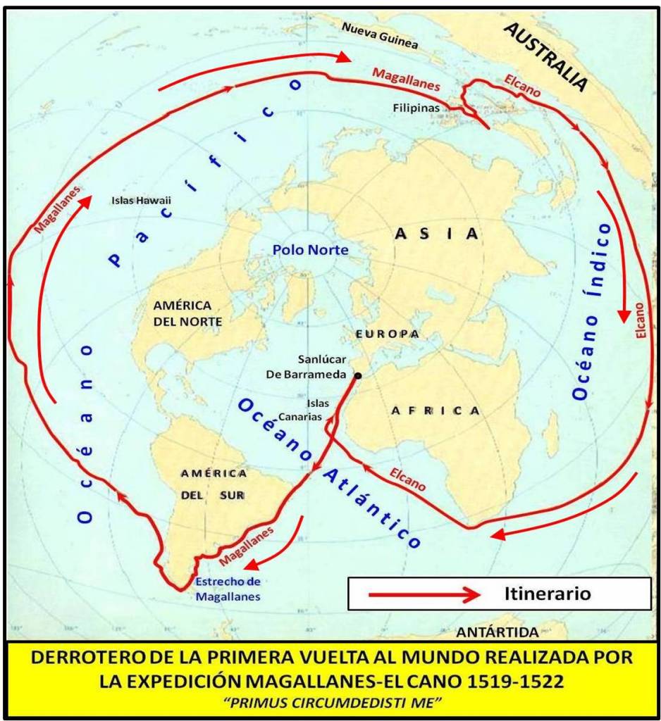 Derrotero de la primera vuelta al mundo realizada por la expedición Magallanes-Elcano
