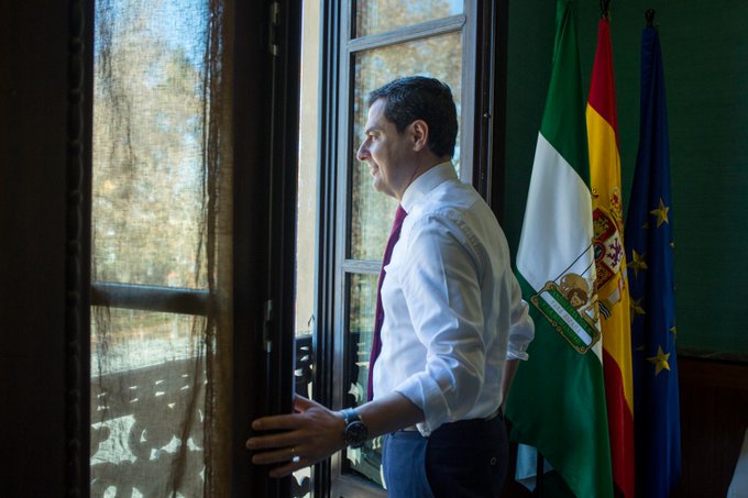 El Presidente de la Junta de Andalucía Juan Manuel Moreno Bonilla